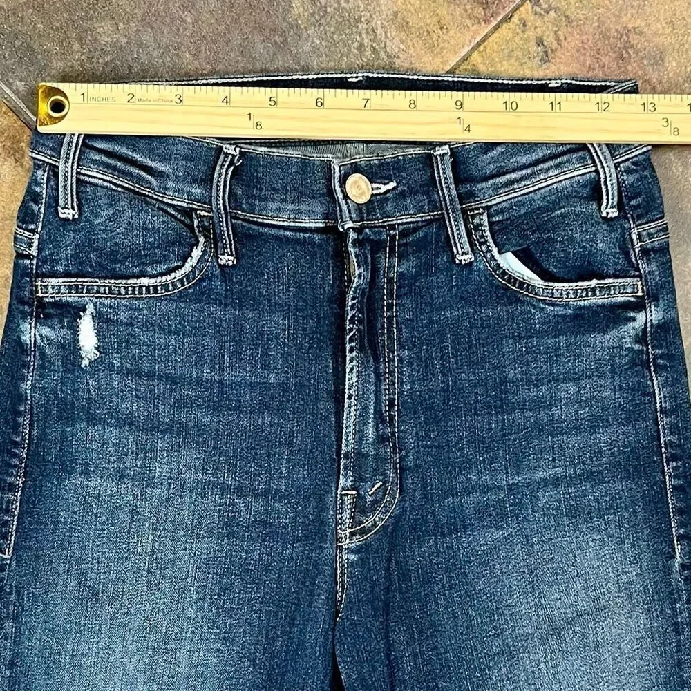 Mother The Hustler Ankle Fray Distressed Denim Jean 26
